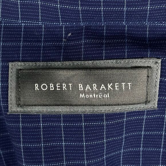 Robert Barakett 100% Cotton Blue Check Dress Shirt - Men’s 16 - Picture 5 of 8